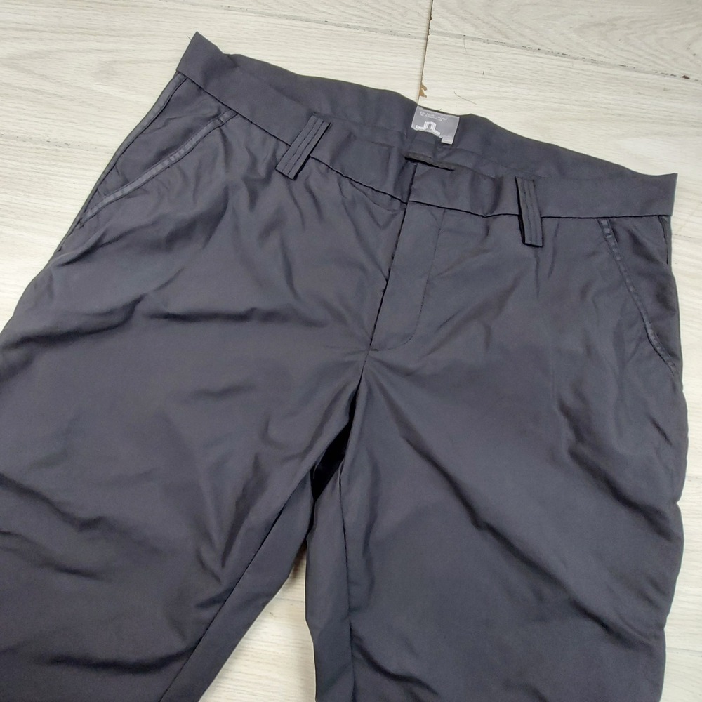 J.Lindeberg Technical Golf Pants Mens 38x30 Black Side Zip‎ Straight Leg Rain